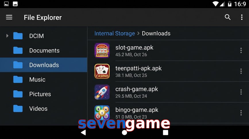 Main screen of Sevengame gameapk page for PK players